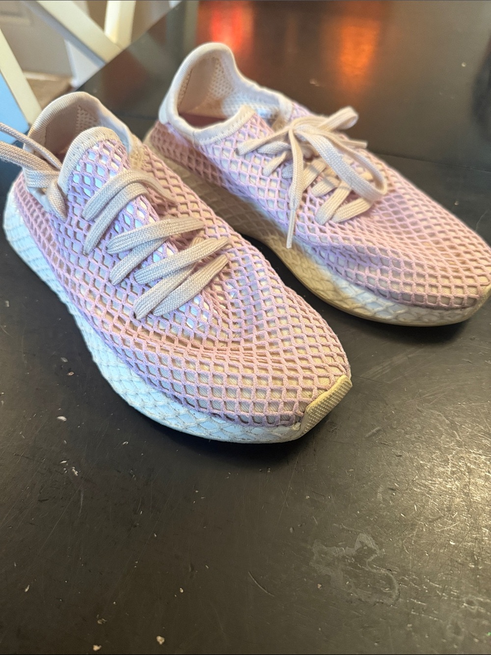 adidas Women's Mesh Lace-Up Sneakers in Light Purple